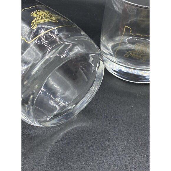Crown Royal Oregon State Crown Pillow Gold Etched Rocks Glass LOT 2 - Picture 5 of 8